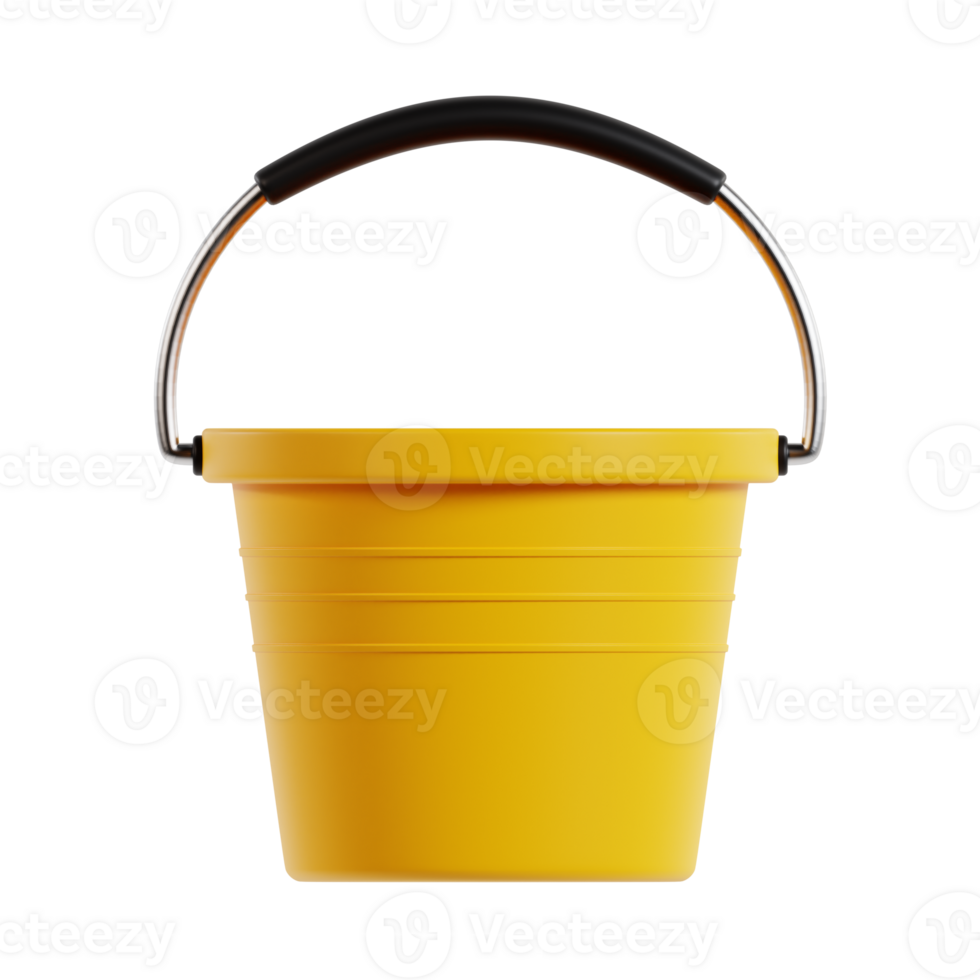 water bucket 3d icon, transparent background png