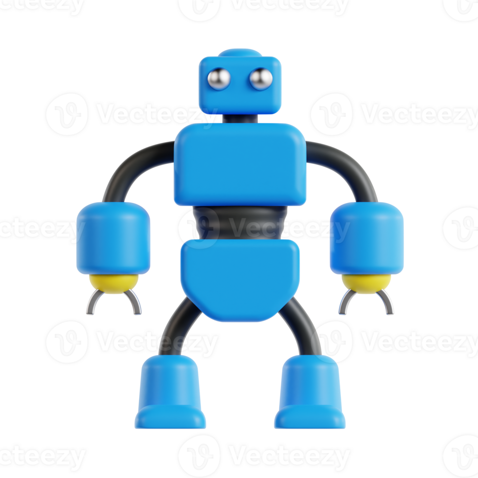 toy robot 3d icon, transparent background png