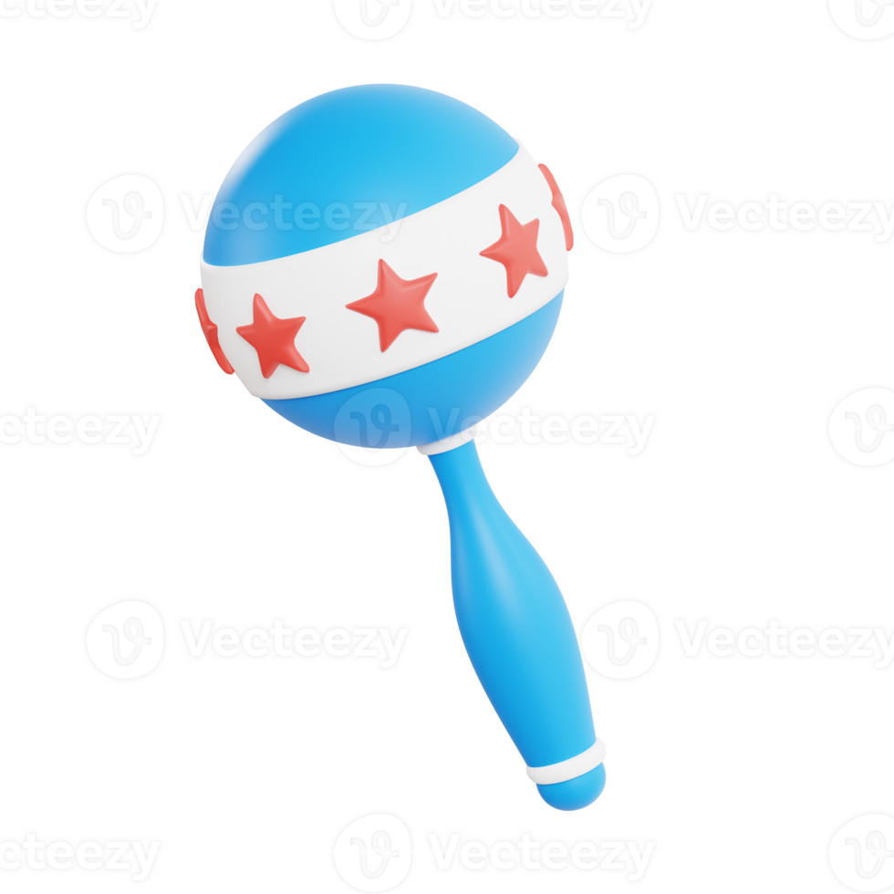 rattle 3d icon, transparent background png
