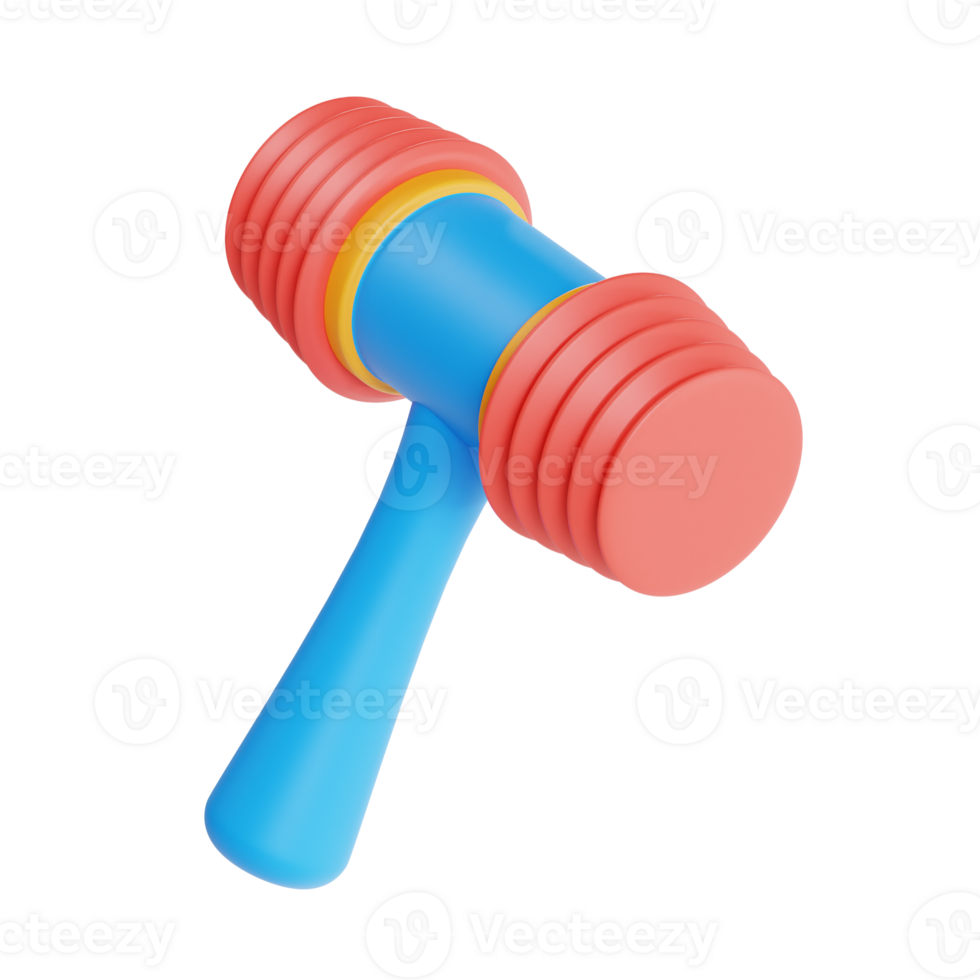 toy hammer 3d icon, transparent background png