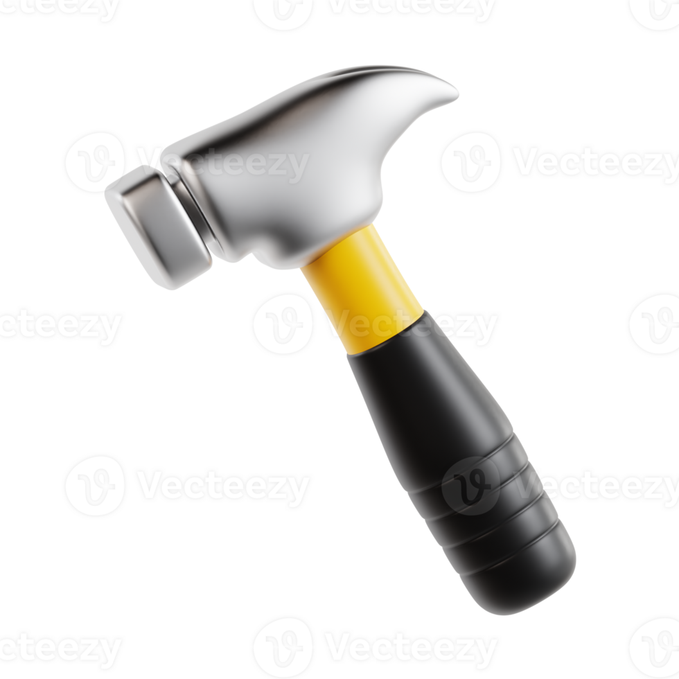 hammer 3d icon, transparent background png