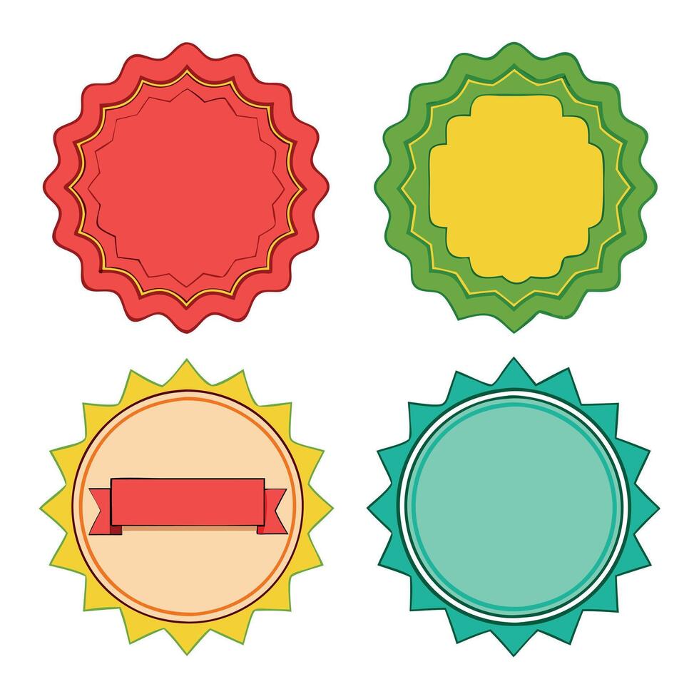 Full colors blank labels and badge shapes. vector
