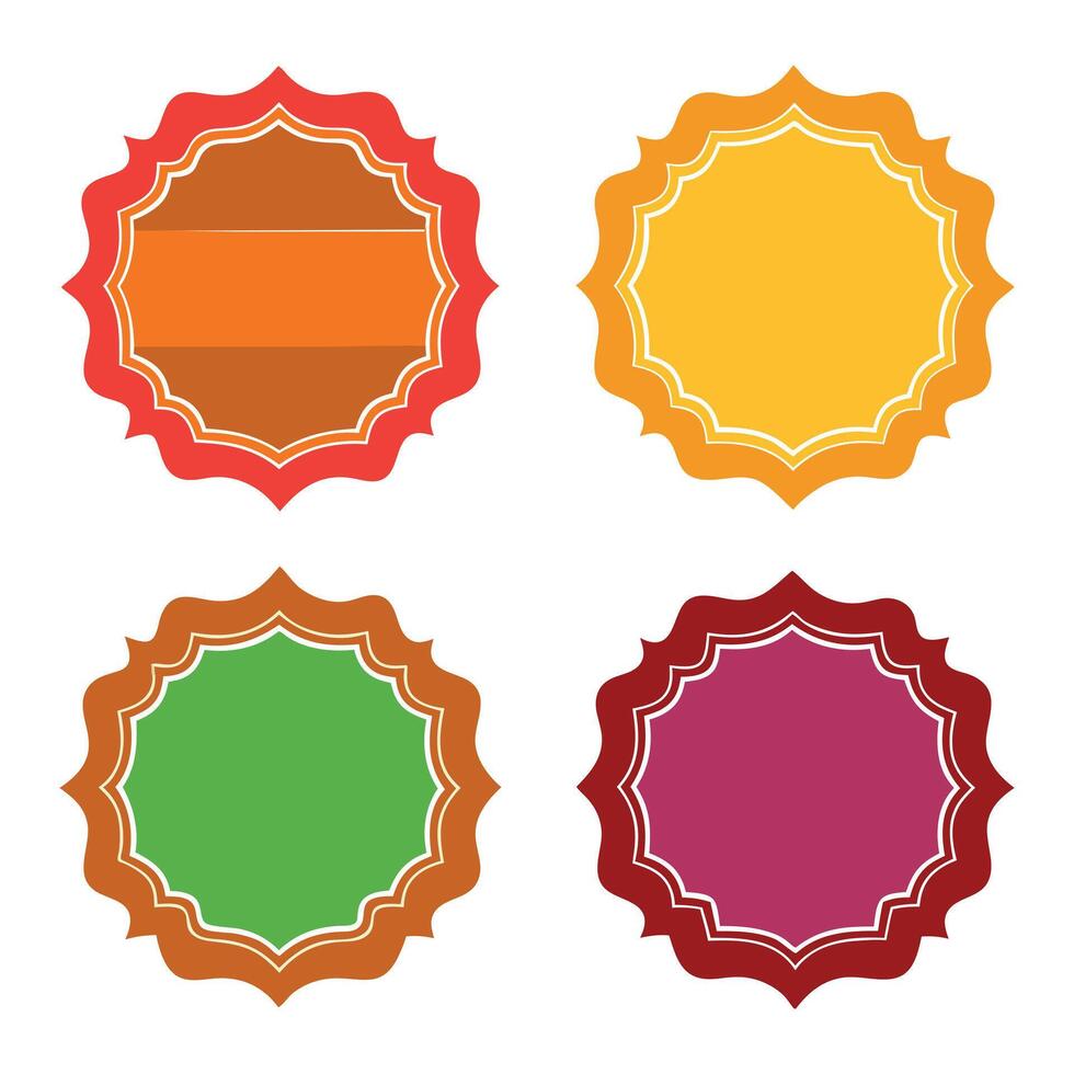 Full colors blank labels and badge shapes. vector