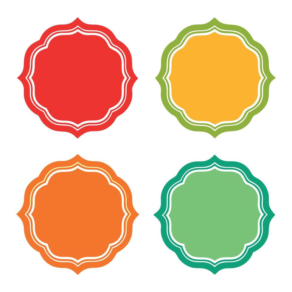 Full colors blank labels and badge shapes. vector