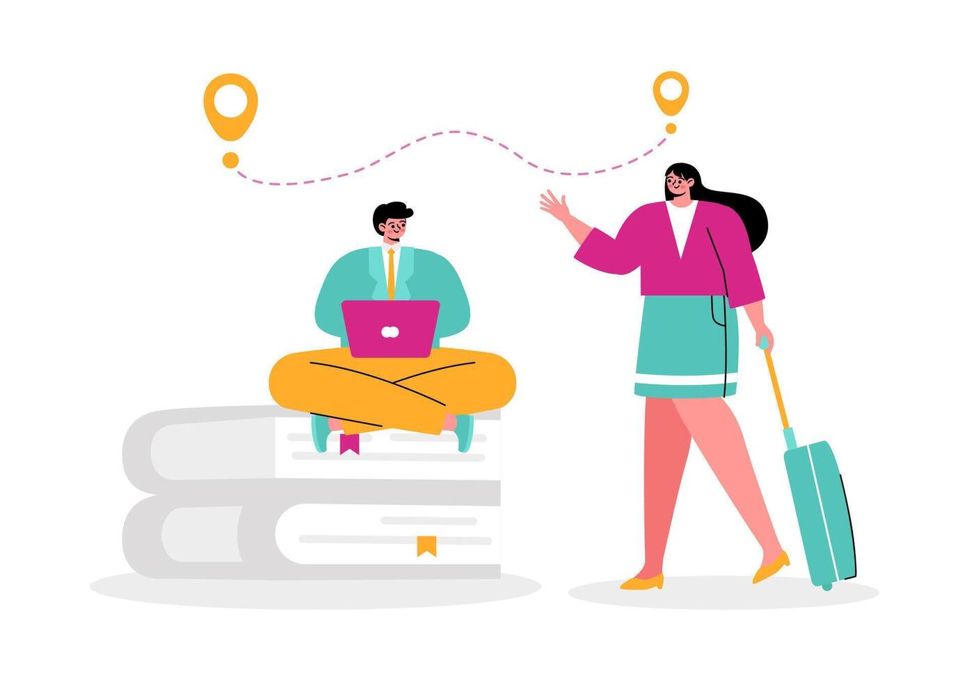 Immigration Consultant Illustration with Counseling Assistance to Provide Advice to People Planning to Move in a Flat Cartoon Background vector