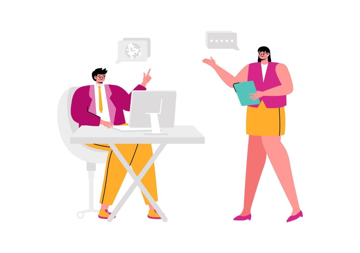 Immigration Consultant Illustration with Counseling Assistance to Provide Advice to People Planning to Move in a Flat Cartoon Background vector