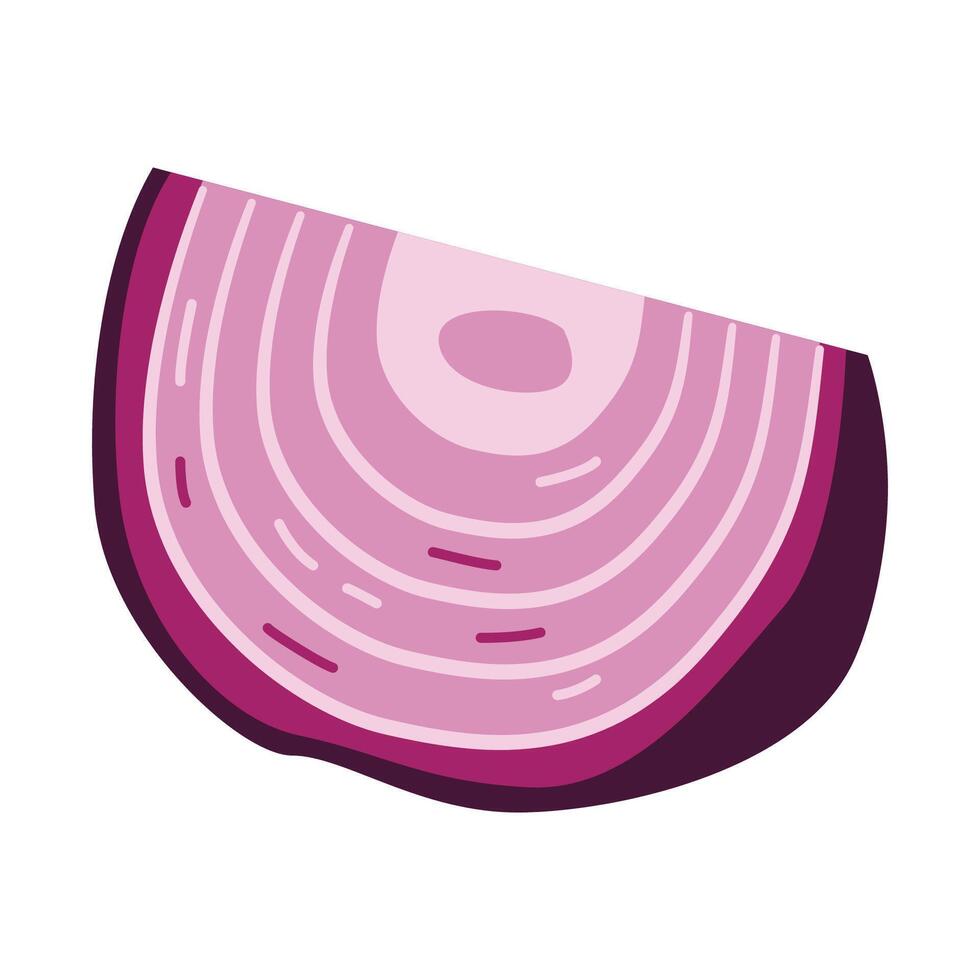 Sliced of Fresh Raw Red Onion Food Vegetable vector
