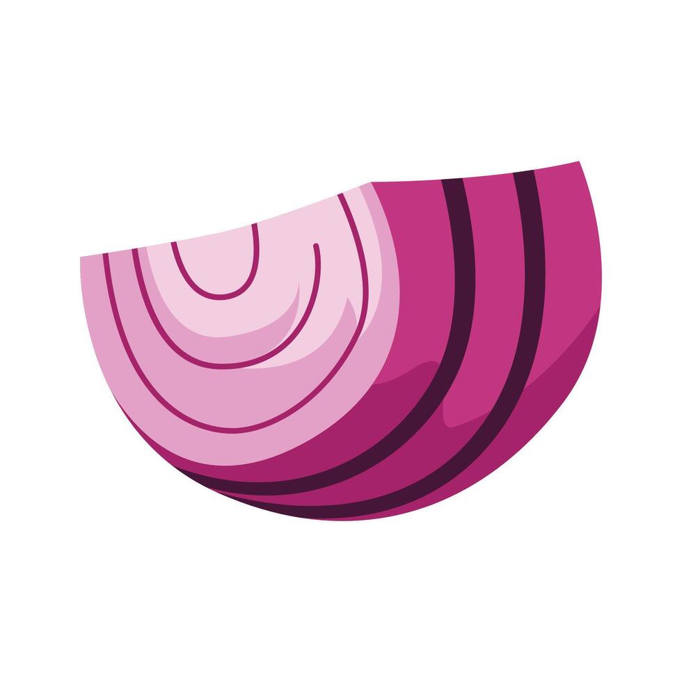 Sliced of Fresh Raw Red Onion Food Vegetable vector