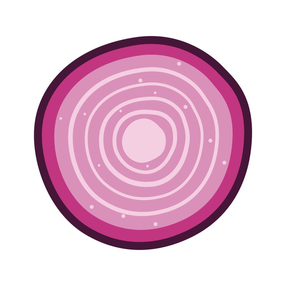 Circle Sliced of Fresh Raw Red Onion Food Vegetable vector