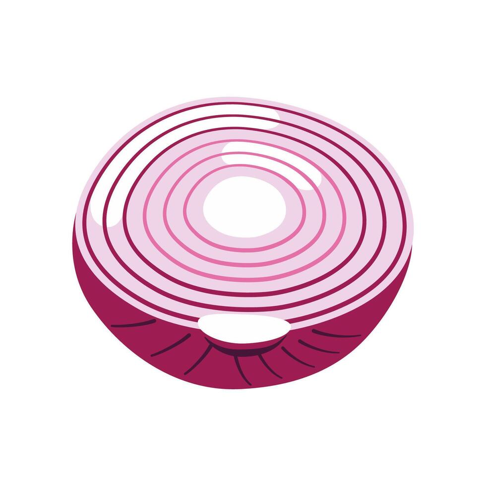 Sliced of Fresh Raw Red Onion Food Vegetable vector