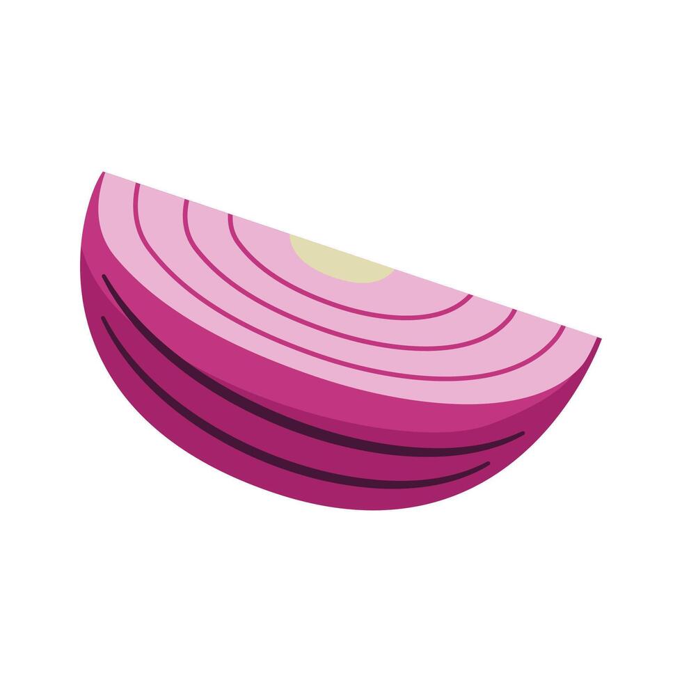 Sliced of Fresh Raw Red Onion Food Vegetable vector