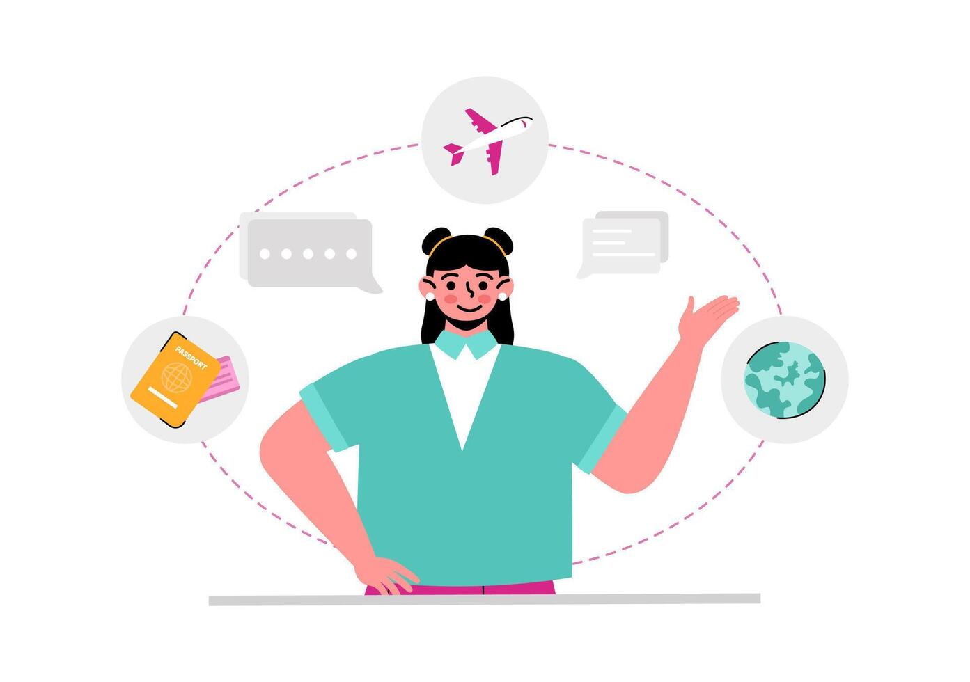 Immigration Consultant Illustration with Counseling Assistance to Provide Advice to People Planning to Move in a Flat Cartoon Background vector