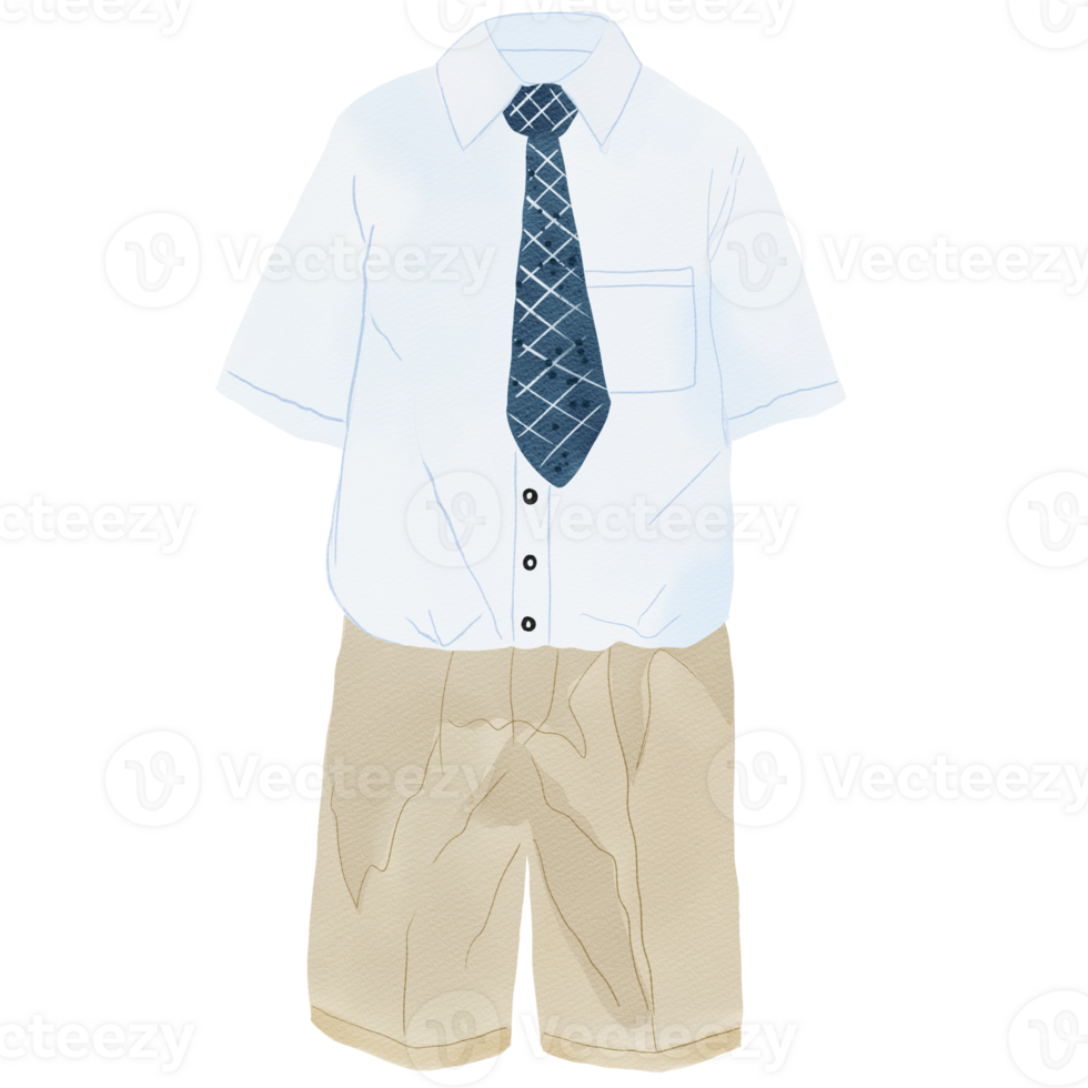 Student uniform for boy,watercolor style. png