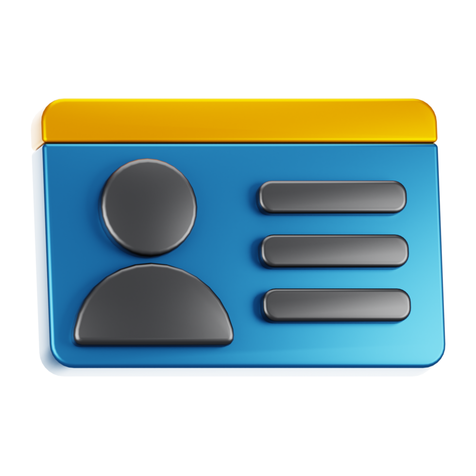 3d rendering profile with cartoon style. 3d social media icon concept png