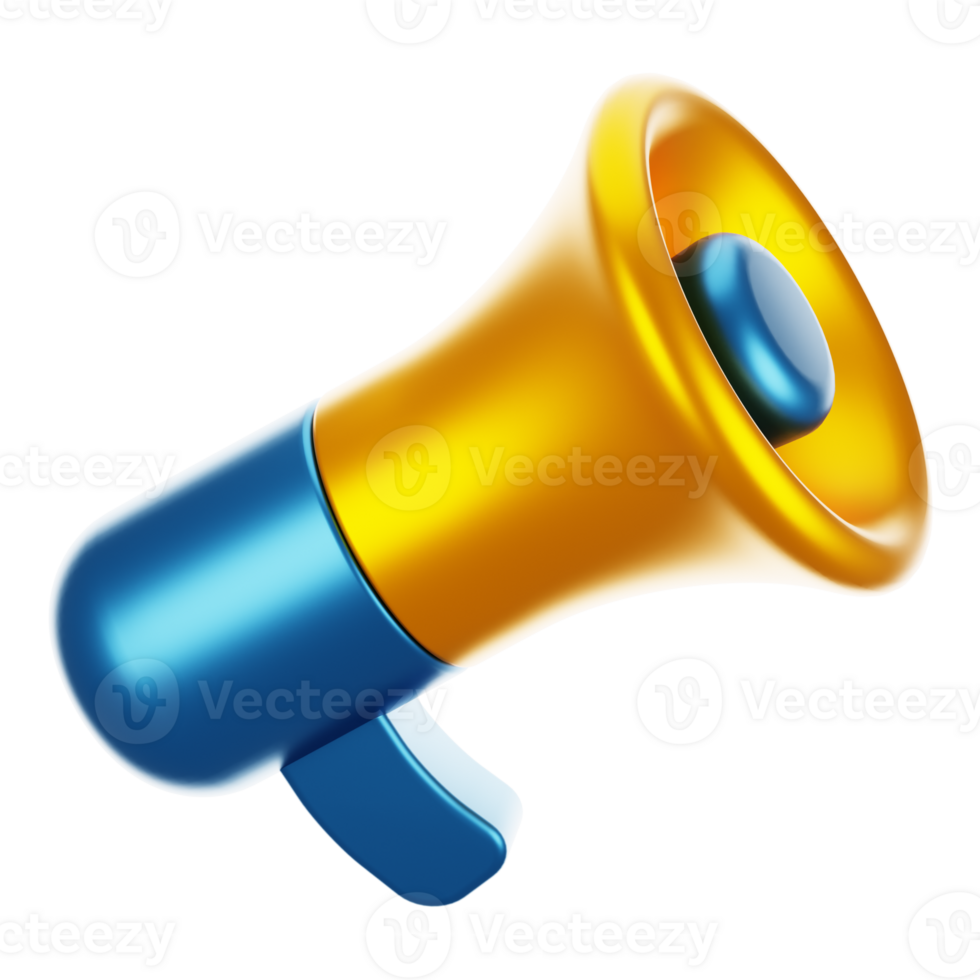 3d rendering announcement with cartoon style. 3d social media icon concept png