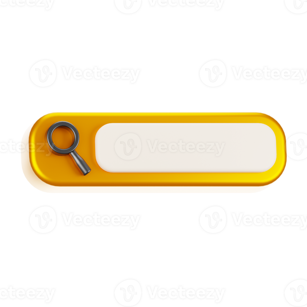 3d rendering search with cartoon style. 3d social media icon concept png