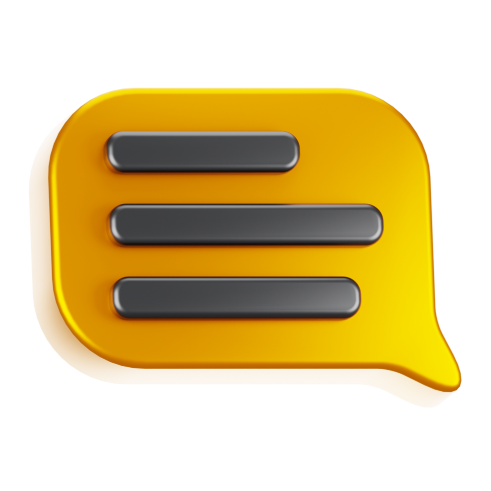 3d rendering chat bubble with cartoon style. 3d social media icon concept png