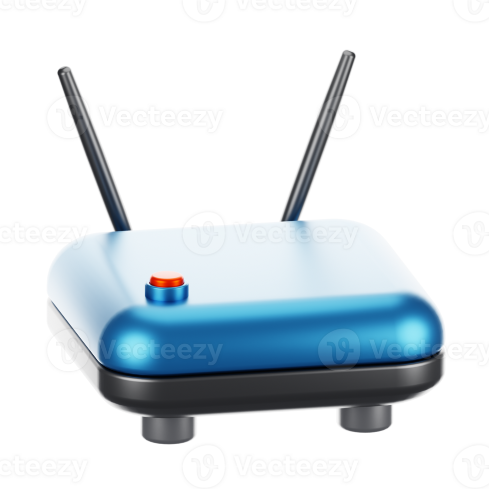 3d rendering router with cartoon style. 3d social media icon concept png