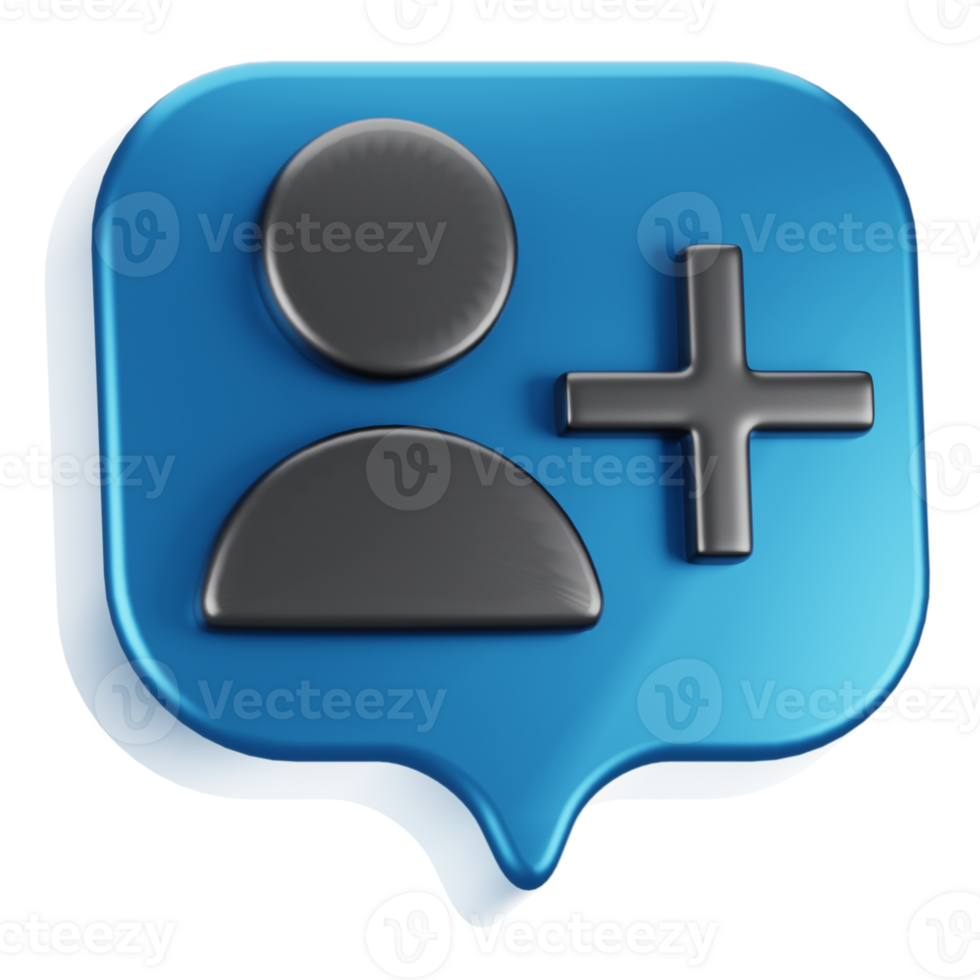 3d rendering friend request with cartoon style. 3d social media icon concept png