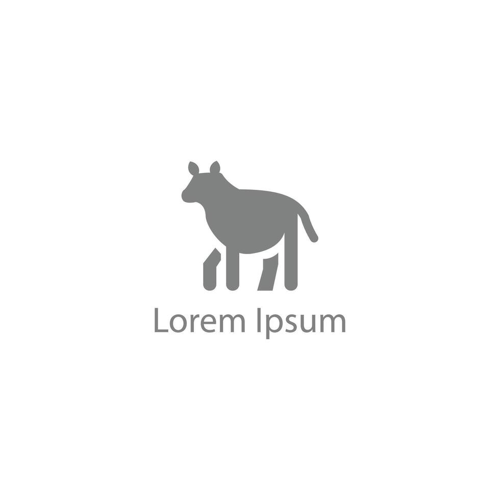 simple logo with a calf, gray and white color vector