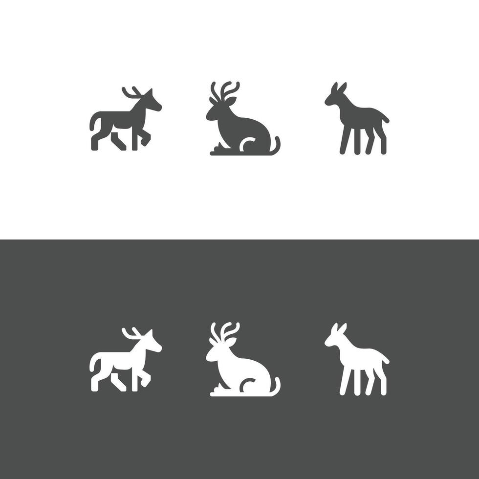 simple logo with a deer, gray and white color vector