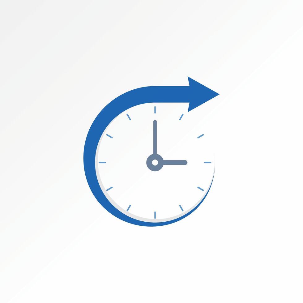 Logo design graphic concept creative abstract premium stock unique wall clock watch time fast swoosh arrow. Related to date speed period dial vector