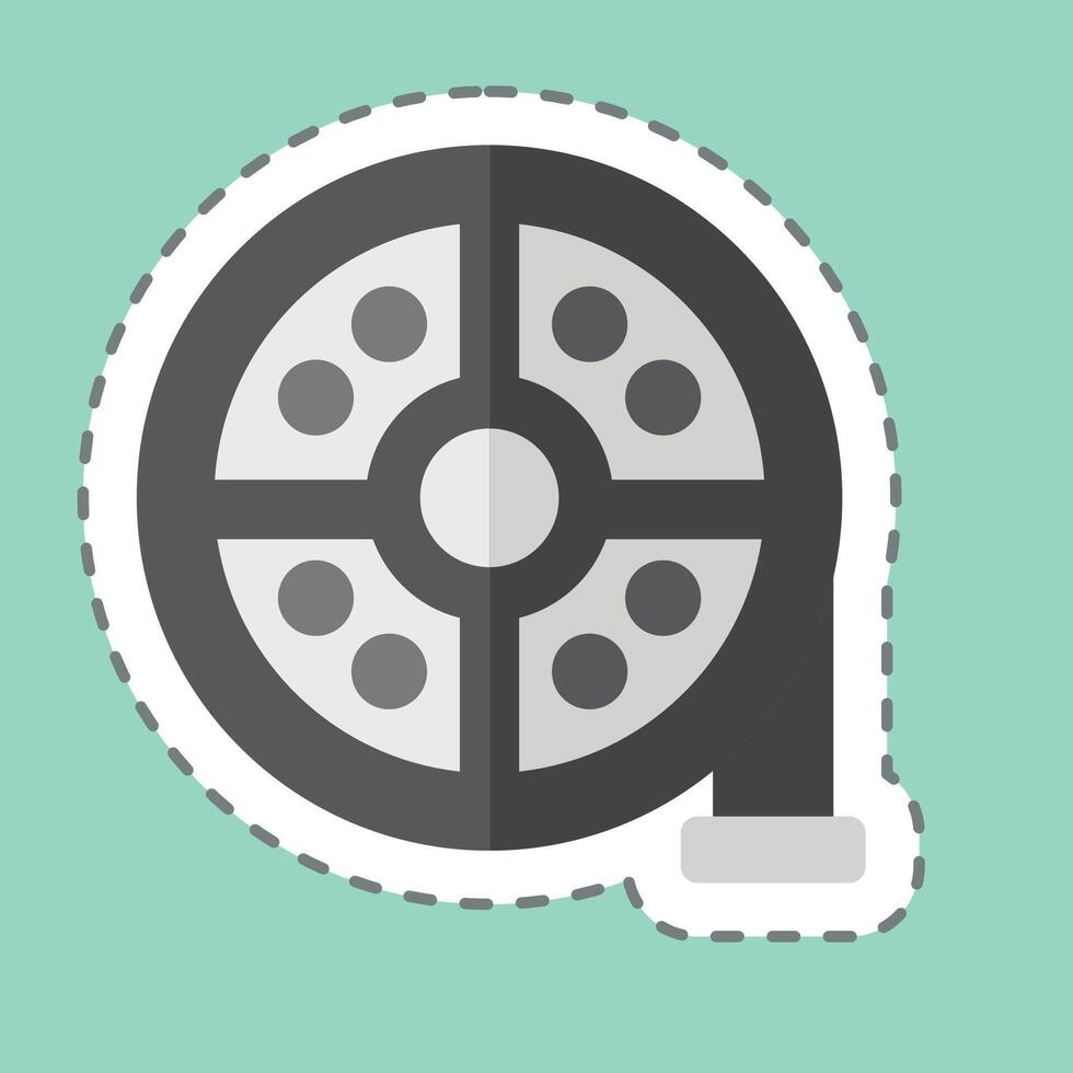 Sticker line cut Power Steering Pump. related to Car Maintenance symbol. simple illustration vector