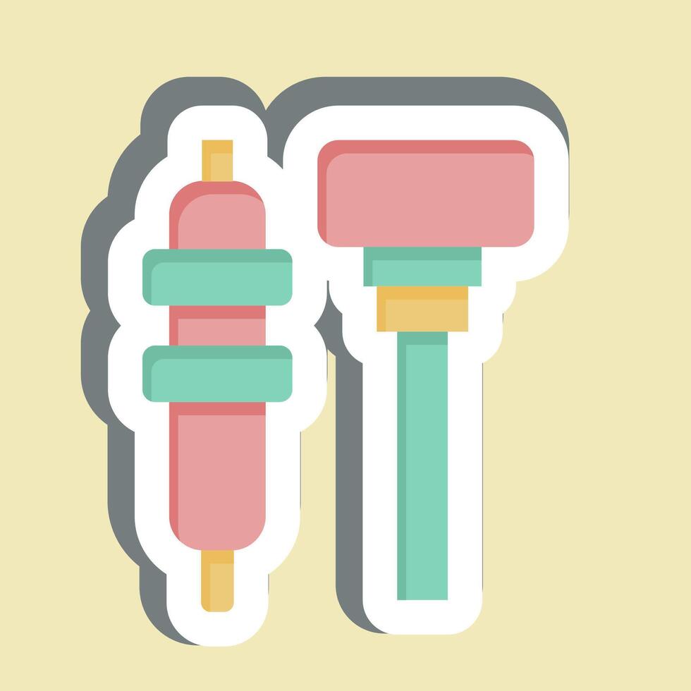 Sticker Glow Plug. related to Car Maintenance symbol. simple illustration vector