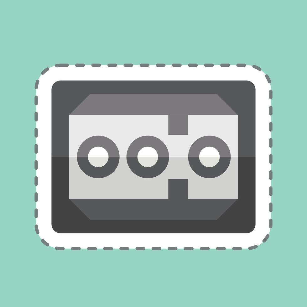 Sticker line cut ABS Control Mobile. related to Car Maintenance symbol. simple illustration vector