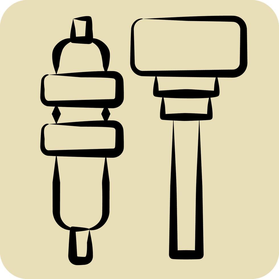 Icon Glow Plug. related to Car Maintenance symbol. hand drawn style. simple illustration vector