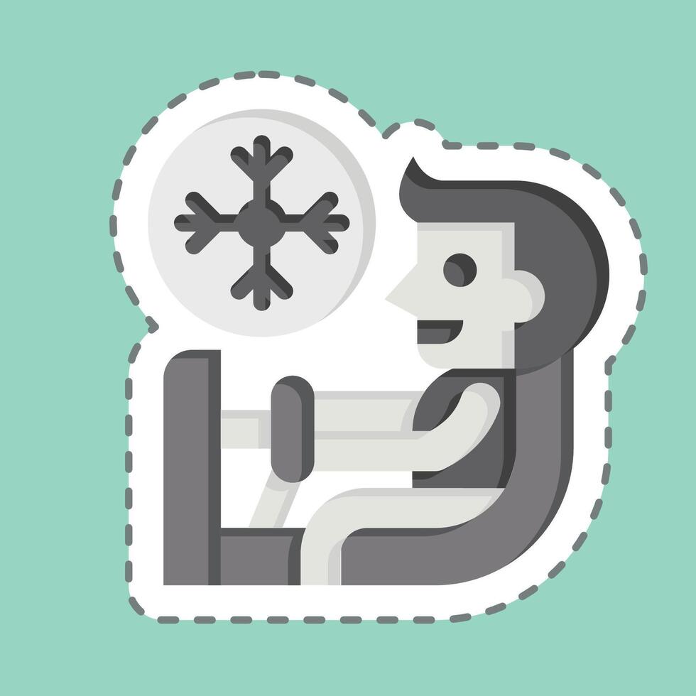 Sticker line cut Air Conditioning Diagnosis. related to Car Maintenance symbol. simple illustration vector