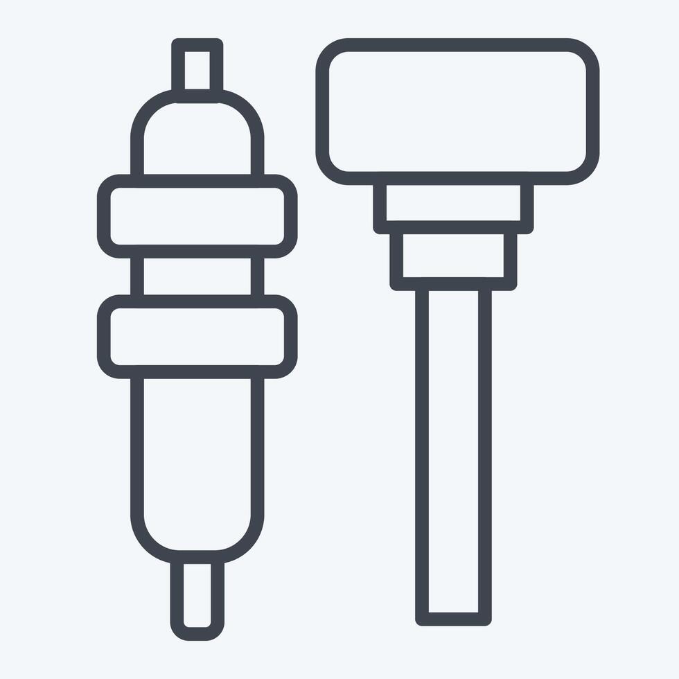 Icon Glow Plug. related to Car Maintenance symbol. line style. simple illustration vector