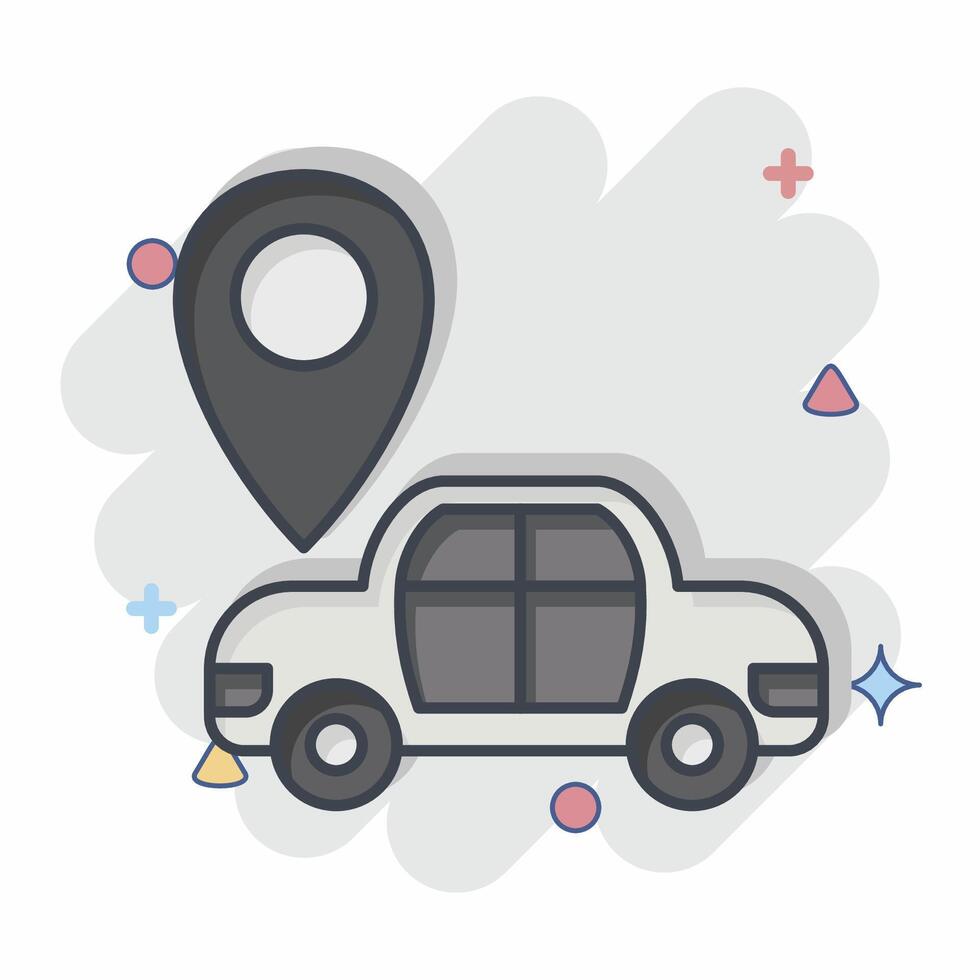 Icon Map Sensor. related to Car Maintenance symbol. comic style. simple illustration vector
