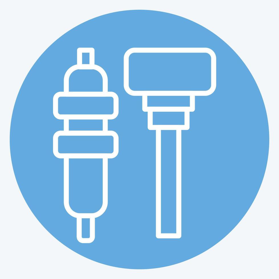 Icon Glow Plug. related to Car Maintenance symbol. blue eyes style. simple illustration vector