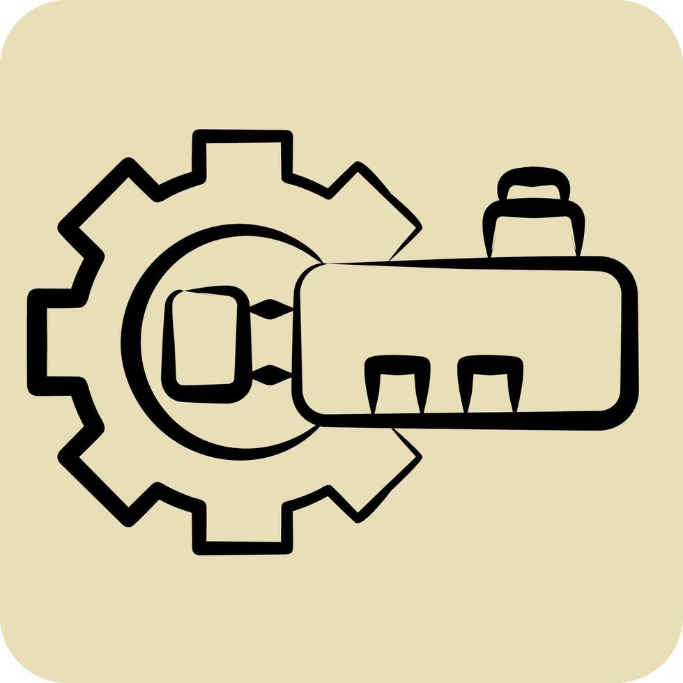Icon Fuel tank Pressure Sensor. related to Car Maintenance symbol. hand drawn style. simple illustration vector