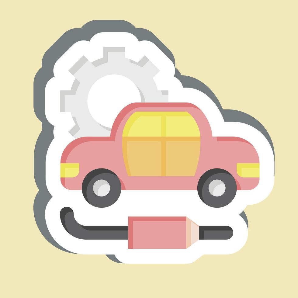 Sticker Exhaust. related to Car Maintenance symbol. simple illustration vector