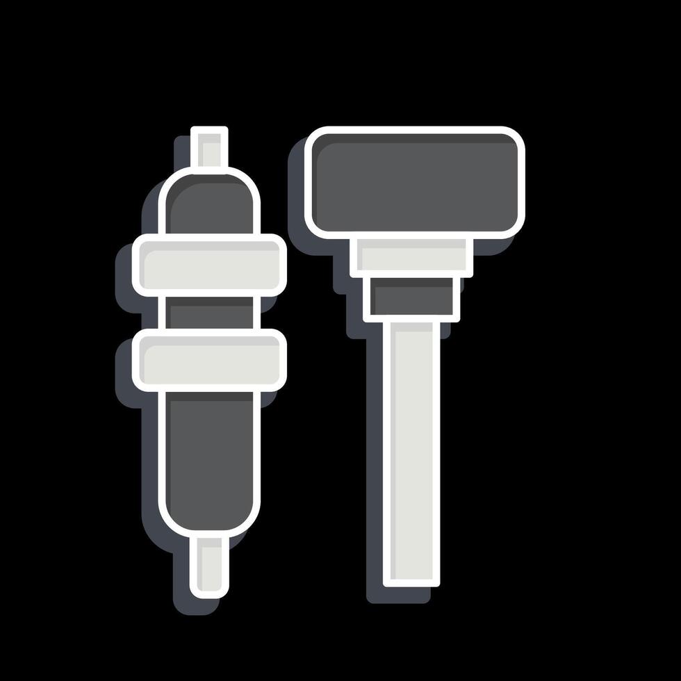 Icon Glow Plug. related to Car Maintenance symbol. glossy style. simple illustration vector