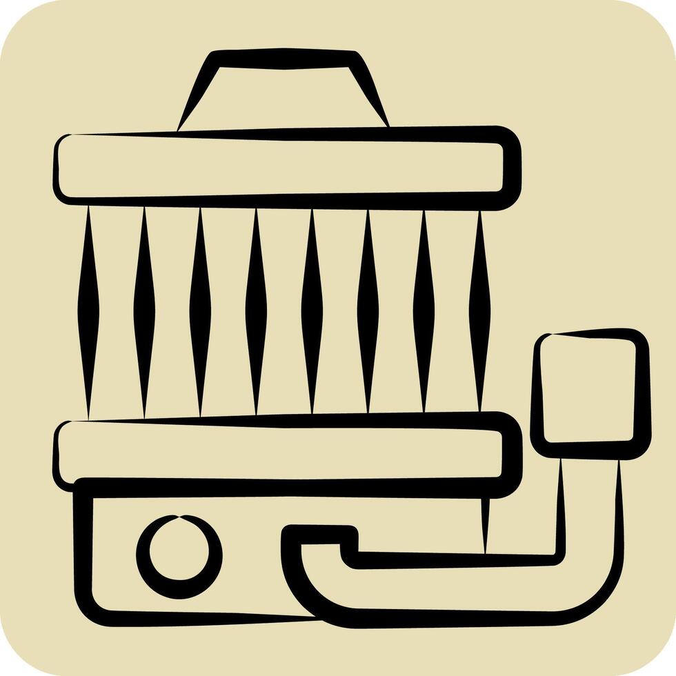 Icon Haeater Blower Motor. related to Car Maintenance symbol. hand drawn style. simple illustration vector