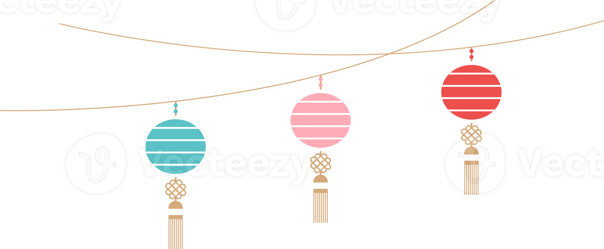 colorful lantern on the line png