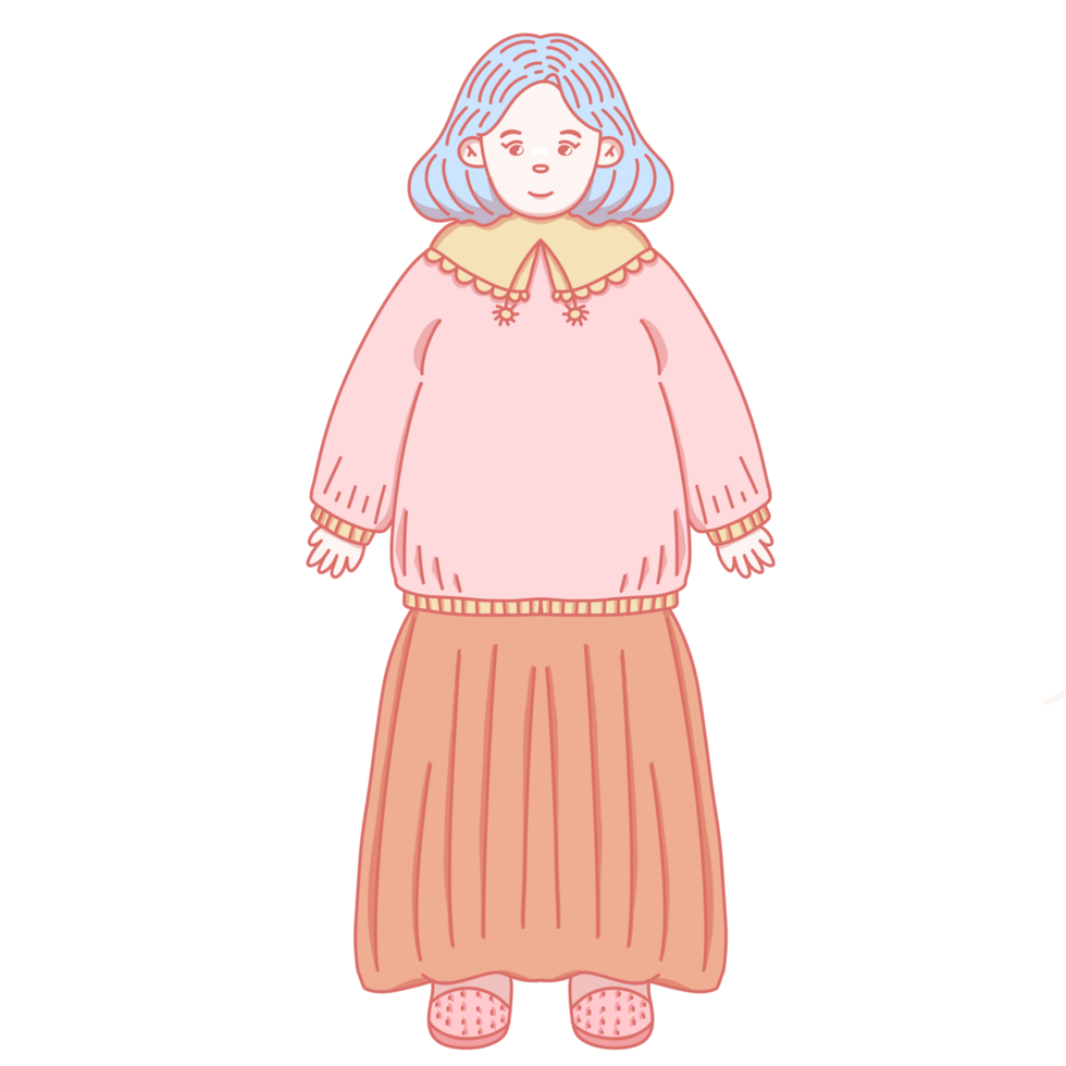 Cute Childern character Illustration with winter outfits png