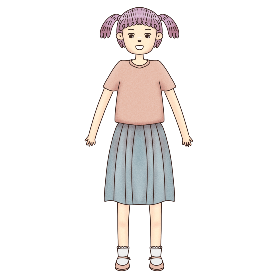 Cute Childern character Illustration with summer outfits png