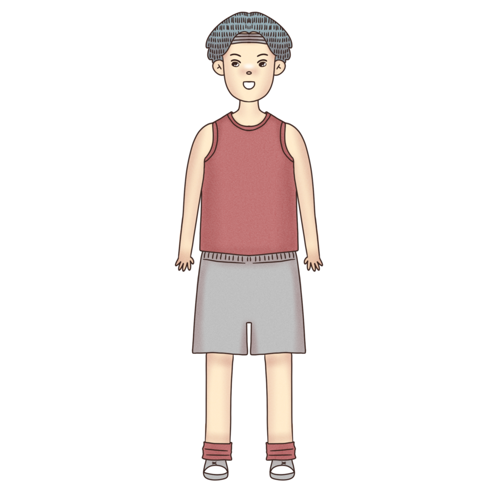 Cute Childern character Illustration with summer outfits png