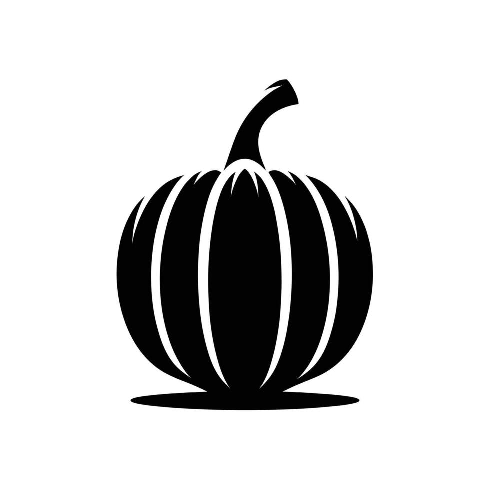 High-Quality Black and White Pumpkin Illustration for Halloween - Stylized Pumpkin Clipart for Fall Decorations, Harvest Themes, and Seasonal Graphics - Perfect for Print and Digital Use vector