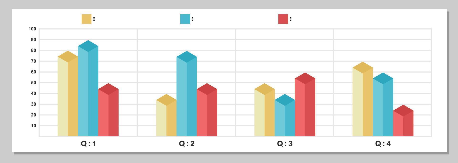 Infographic template, bar chart, quarterly chart statistics in a year vector