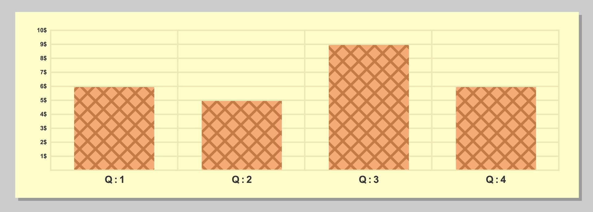 Infographic template, bar chart, quarterly chart statistics in a year vector