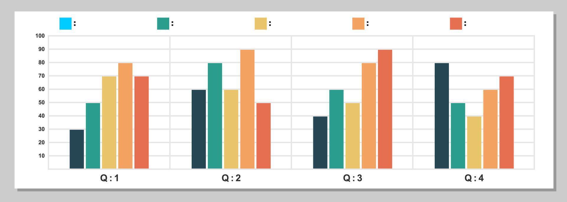 Infographic template, bar chart, quarterly chart statistics in a year vector