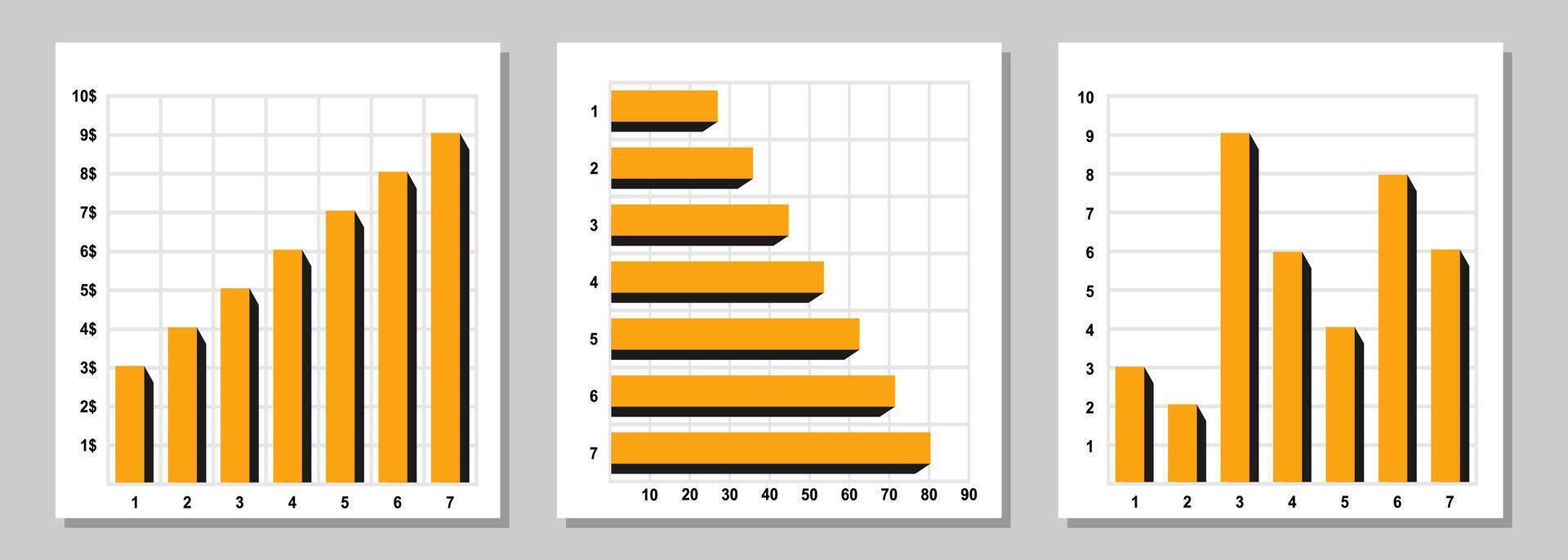 Infographic template, bar chart, daily chart statistics in a week vector