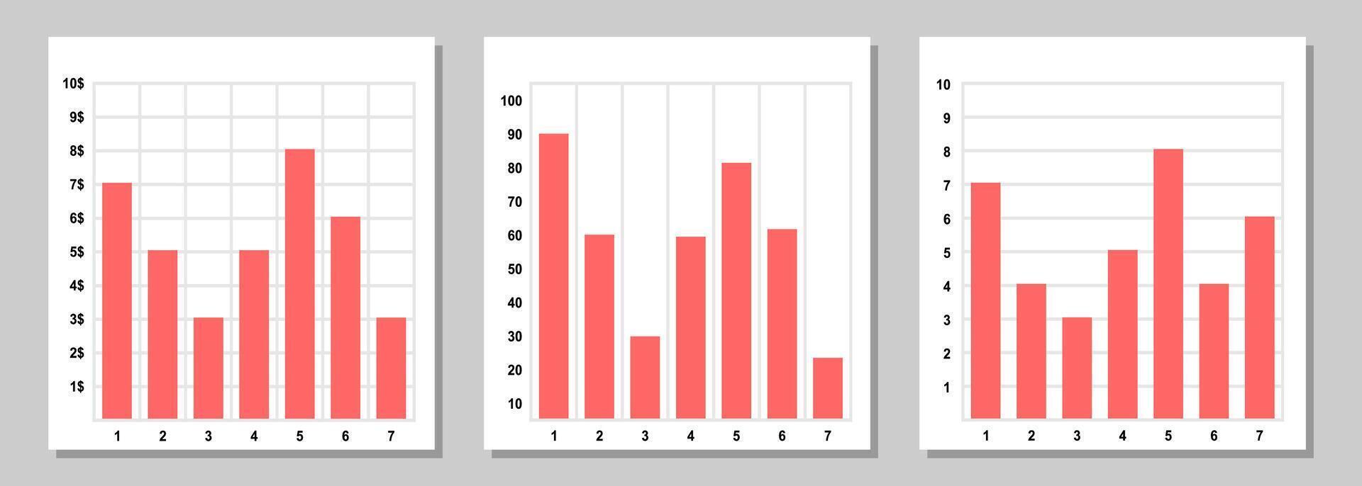 Infographic template, bar chart, daily chart statistics in a week vector