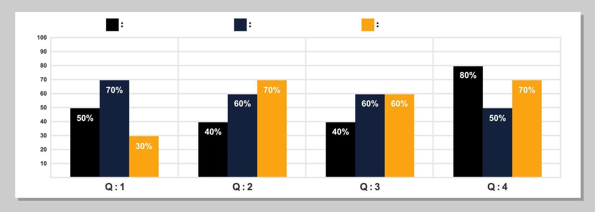 Infographic template, bar chart, quarterly chart statistics in a year vector
