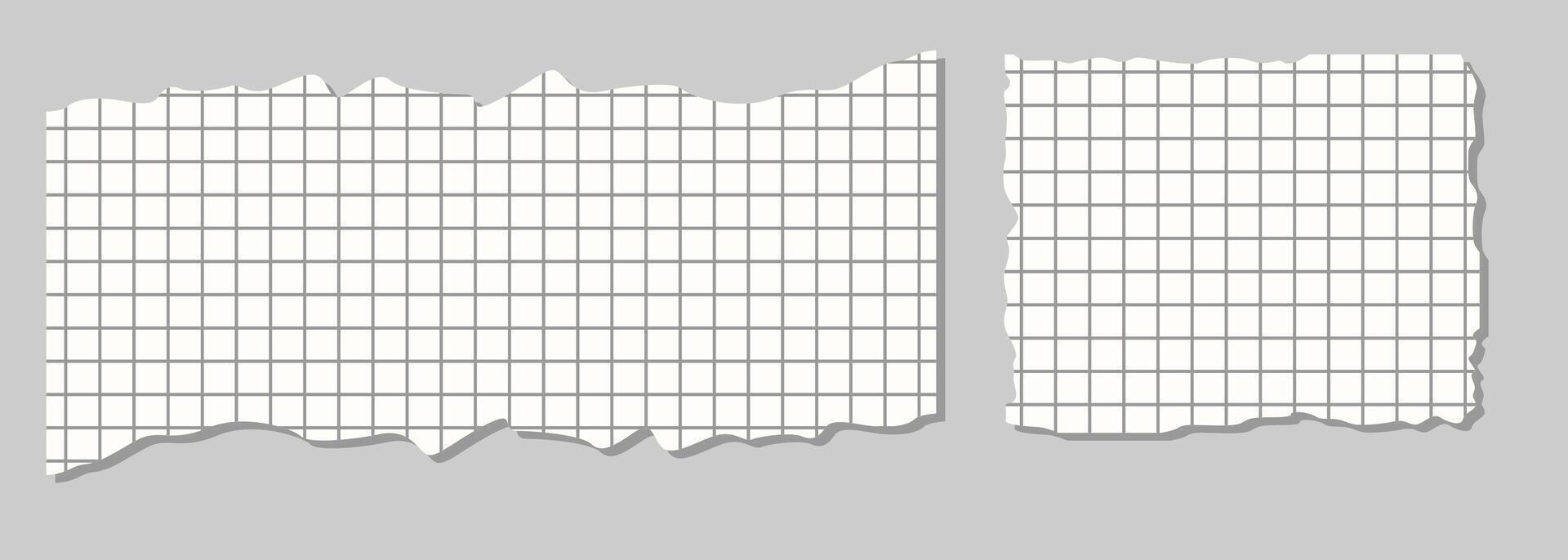 A collection of torn, white, colored, torn, and shredded paper scraps. vector